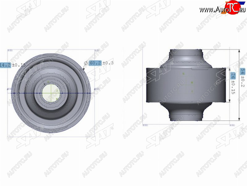 469 р. Сайлентблок Chery Tiggo T11 05-16  Mitsubishi ASX 10-20  Lancer 02-17  Outlander 02-22  Chery Fo SAT ST-MR403441  с доставкой в г. Керчь