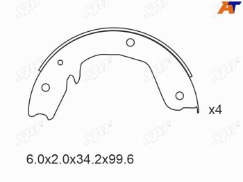 Колодки тормозные задние RH-LH SAT Mitsubishi Pajero 4 V90 2-ой рестайлинг (2014-2020)