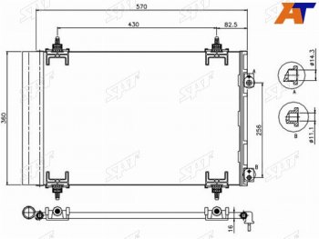 3 899 р. Радиатор кондиционера Citroen Berlingo 08-22  C4 04-11  C4 Picasso 07-14  Peugeot 308 07-15  Cit SAT ST-PG38-394-0  с доставкой в г. Керчь. Увеличить фотографию 1