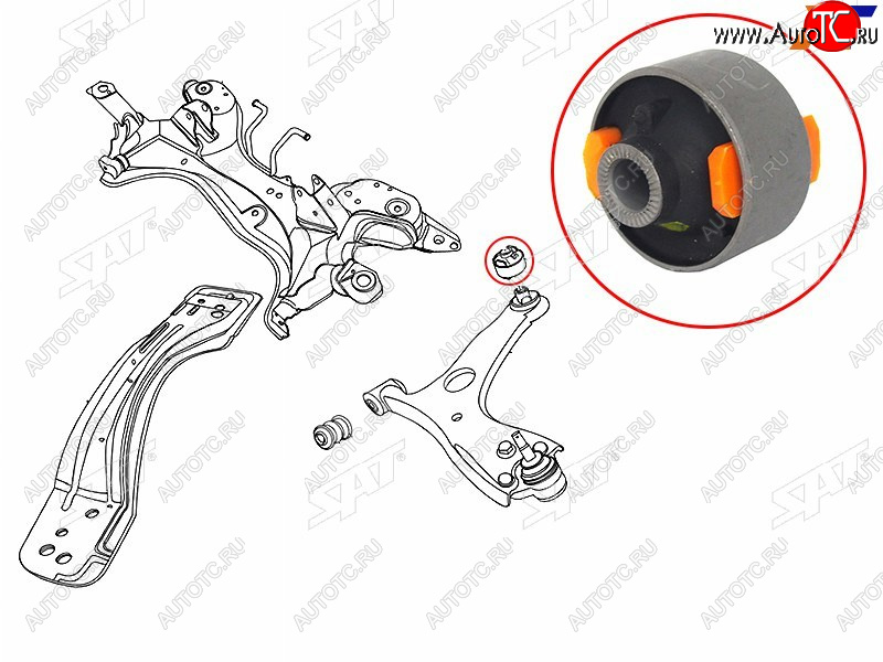 819 р. Сайлентблок Chery Tiggo T11 05-16  Mitsubishi ASX 10-20  Lancer 02-17  Outlander 02-22  Toyota A SAT ST-T11-2909080  с доставкой в г. Керчь