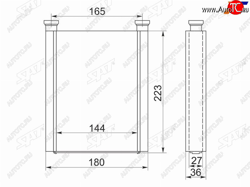 2 769 р. Радиатор отопителя салона TOYOTA COROLLASPACIO #ZE120 00-06AVENSIS #T250 03-08WILL VS #ZE12# 01-0 SAT ST-TY28-395-0  с доставкой в г. Керчь