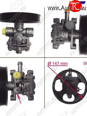 6 399 р. Насос ГУР MMC COLTLANCER 1.3-1.6 96-07 SAT ST-VP47  с доставкой в г. Керчь