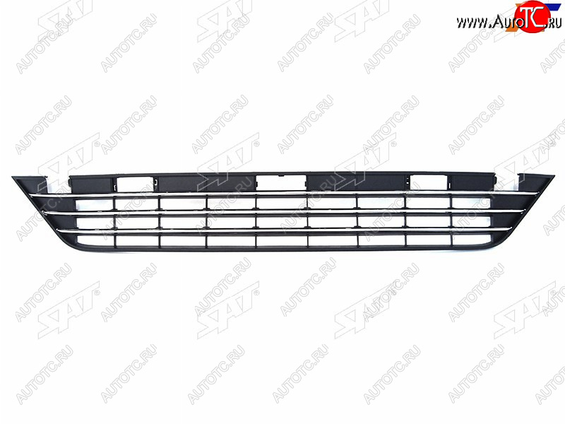 9 349 р. Нижняя решетка переднего бампера SAT Volkswagen Touareg NF рестайлинг (2014-2018) (молдинг хром)  с доставкой в г. Керчь