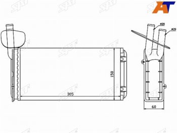 1 659 р. Радиатор отопителя салона  VOLKSWAGEN TRANSPORTER T4 90- SAT ST-VWT4-395-0  с доставкой в г. Керчь. Увеличить фотографию 1