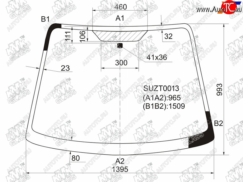 4 899 р. Стекло лобовое SUZUKI SX4 45D 06-14                                                                 KMK SUZT0013  с доставкой в г. Керчь