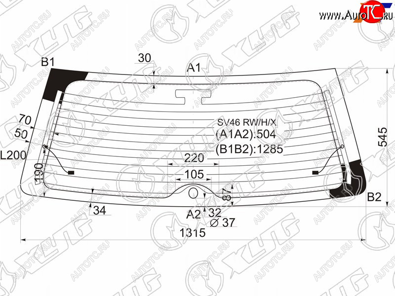 8 299 р. Стекло заднее (Цвет зеленый Обогрев 5D WGN) Toyota Camry Gracia 96-01  Mark II Wagon Qualis 97-02 XYG SV46 RW/H/X  с доставкой в г. Керчь
