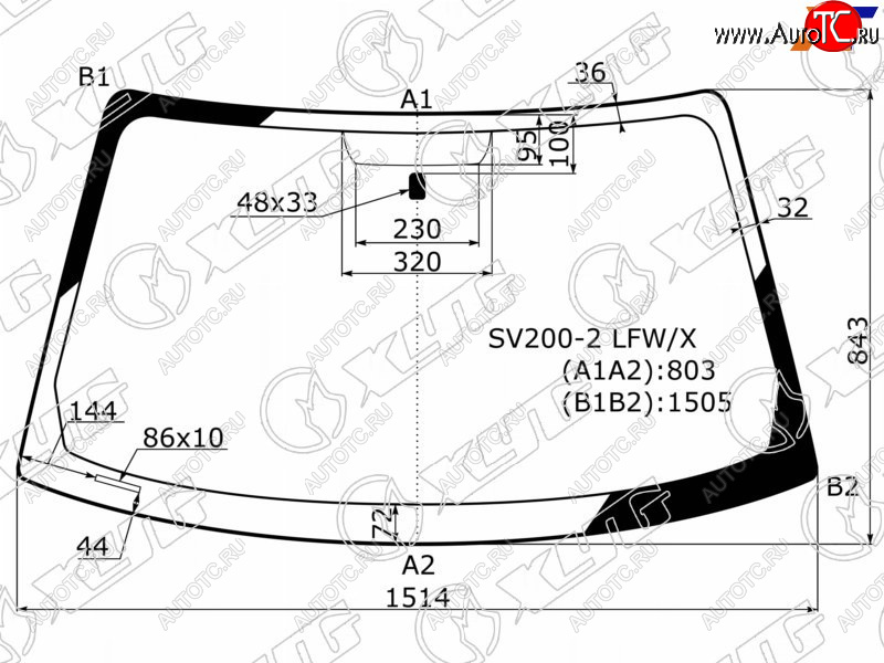 5 499 р. Стекло лобовое Toyota Camry (XV20) 96-02  Camry UAEUSA 96-01  Mark II Wagon Qualis 97-02 XYG SV200-2 LFW/X  с доставкой в г. Керчь