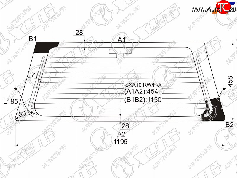 7 199 р. Стекло заднее (Цвет зеленый Обогрев) Toyota RAV4 (XA10) 94-00 XYG SXA10 RW/H/X  с доставкой в г. Керчь