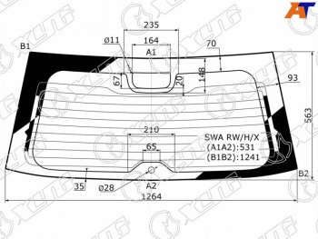 Стекло заднее (Цвет зеленый Обогрев Антенна) Honda CR-V 06-12 XYG SWA RW/H/X