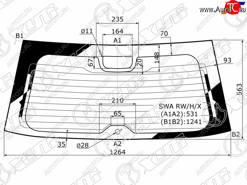 5 749 р. Стекло заднее (Цвет зеленый Обогрев Антенна) Honda CR-V 06-12 XYG SWA RW/H/X  с доставкой в г. Керчь