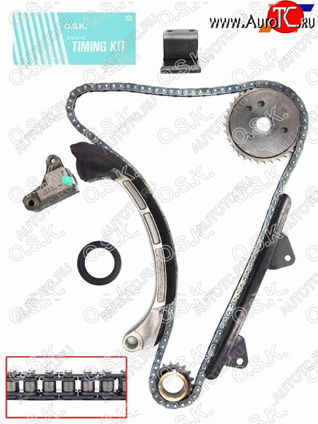 11 599 р. Комплект для замены цепи ГРМ TOYOTA BELTARACTISVITZ 2SZ-FE 02- OSK T039K  с доставкой в г. Керчь