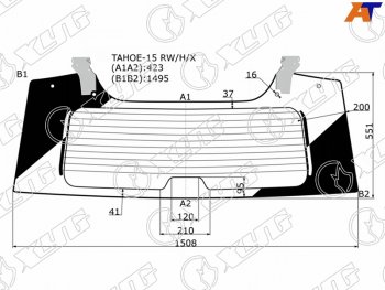 Стекло заднее (Цвет зеленый Обогрев С креплениями) Chevrolet Tahoe 13-21  Cadillac Escalade 15-21 XYG TAHOE-15 RW/H/X