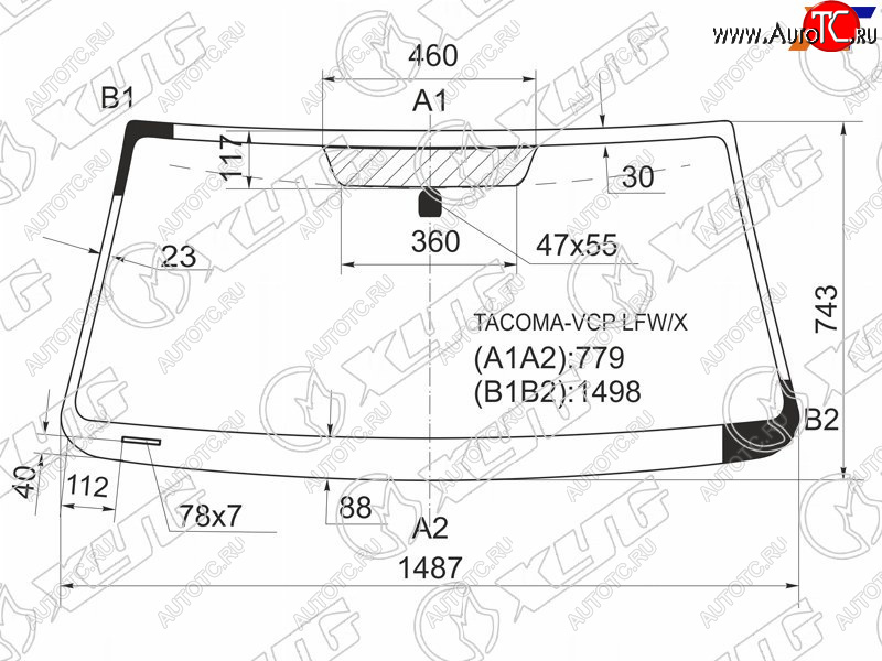 8 899 р. Стекло лобовое Toyota Tacoma 04-23 XYG TACOMA-VCP LFW/X  с доставкой в г. Керчь