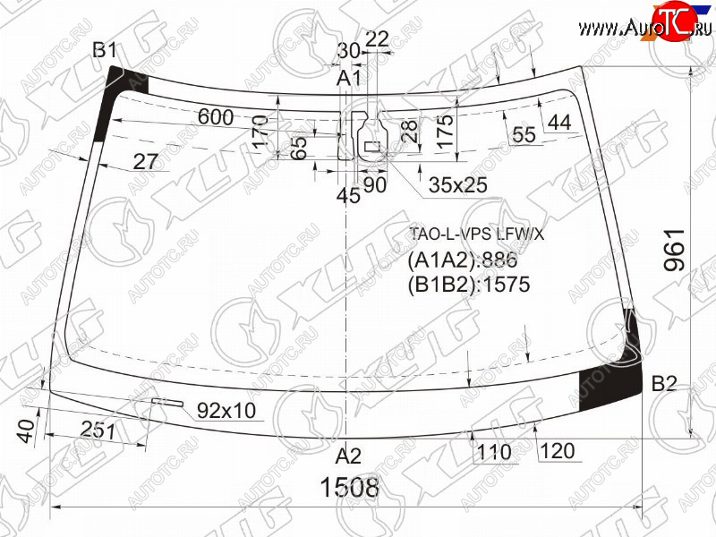 12 449 р. Стекло лобовое (Датчик дождя) Honda Accord USA 07-12 XYG TAO-L-VPS LFW/X  с доставкой в г. Керчь