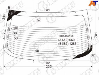 Стекло заднее (Цвет зеленый Обогрев 4D SED) Nissan Tiida 04-14  Tiida Latio 04-12  Versa 06-12 XYG TIIDA RW/H/X