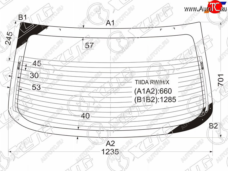 9 599 р. Стекло заднее (Цвет зеленый Обогрев 4D SED) Nissan Tiida 04-14  Tiida Latio 04-12  Versa 06-12 XYG TIIDA RW/H/X  с доставкой в г. Керчь