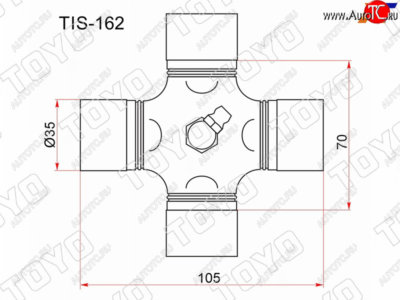 1 889 р. Крестовина карданного вала ISUZU ELF 93- FORWARD 85-94 TRUCK 89-95 с тавотницей                      TOYO TIS-162  с доставкой в г. Керчь