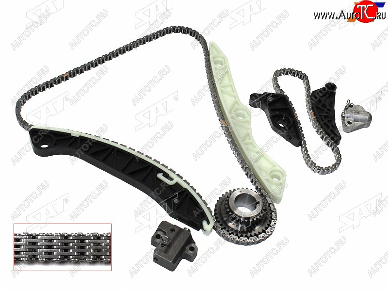 8 399 р. Комплект цепи ГРМ 2,4 4B12 MMC DELICA D:5 06-OUTLANDER 05- (малая цепь 36 звеньев) SAT TK-MIT148  с доставкой в г. Керчь