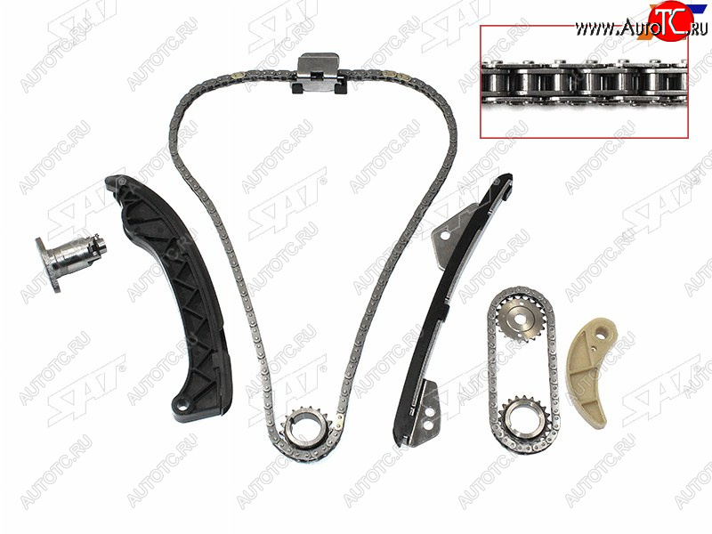 6 649 р. Комплект цепи ГРМ TOYOTA COROLLA,AURIS,RAV4,AVENSIS 1-2ZR-FE SAT TK-TY432-A  с доставкой в г. Керчь