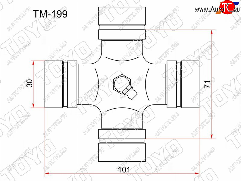 1 239 р. Крестовина карданного вала MITSUBISHI L200 05-15PAJERO SPORT 08- TOYO TM-199  с доставкой в г. Керчь