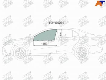 Стекло боковое опускное (Спереди Слева Цвет зеленый) Toyota Camry (XV70) 17-21  Camry UAEUSA 17- KMK TOYS0066