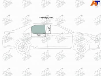 Стекло боковое опускное (Сзади Справа Цвет зеленый) Toyota Camry (XV50) 11-18  Camry UAEUSA 11-1 KMK TOYS0020