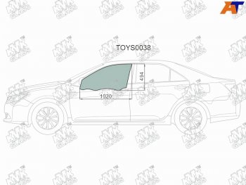 Стекло боковое опускное (Спереди Слева Цвет зеленый) Toyota Camry (XV50) 11-21  Camry UAEUSA 11- KMK TOYS0038