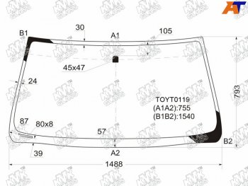 4 799 р. Стекло лобовое TOYOTA LAND CRUISER PRADO 35DLEXUS GX470 02-09                                      KMK TOYT0119  с доставкой в г. Керчь. Увеличить фотографию 1