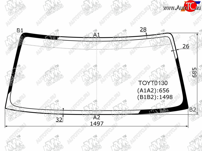 5 199 р. Стекло лобовое Toyota Land Cruiser Prado (J90) 96-02 KMK TOYT0130  с доставкой в г. Керчь