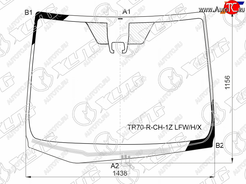 11 999 р. Стекло лобовое (Обогрев щеток Камера) Toyota Noah 14-17  Voxy 14-17  Esquire 14-17 XYG TR70-R-CH-1Z LFW/H/X  с доставкой в г. Керчь