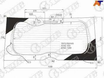 9 949 р. Стекло заднее (Цвет зеленый Обогрев) Toyota Noah 14-22  Voxy 14-22  Esquire 14-21 XYG TR70 RW/H/X  с доставкой в г. Керчь. Увеличить фотографию 1