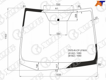 11 299 р. Стекло лобовое Toyota Noah 14-22  Voxy 14-22  Esquire 14-21 XYG TR70-R-CP LFW/X  с доставкой в г. Керчь. Увеличить фотографию 1