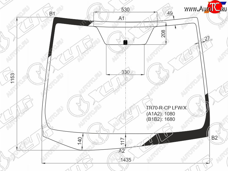 11 299 р. Стекло лобовое Toyota Noah 14-22  Voxy 14-22  Esquire 14-21 XYG TR70-R-CP LFW/X  с доставкой в г. Керчь