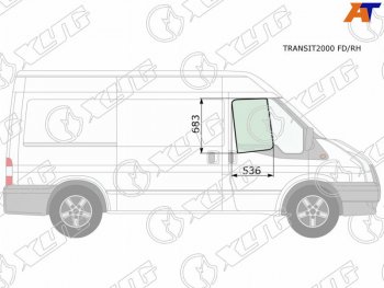 Стекло боковое опускное (Спереди Справа Цвет зеленый) Ford Transit 00-14                           XYG TRANSIT2000 FD/RH