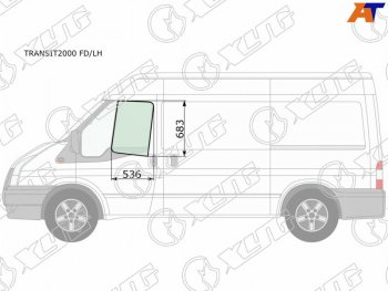 Стекло боковое опускное (Спереди Слева Цвет зеленый) Ford Transit 00-14                            XYG TRANSIT2000 FD/LH