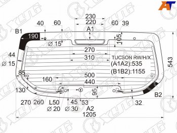 Стекло заднее (Цвет зеленый Обогрев) Hyundai Tucson 04-09 XYG TUCSON RW/H/X