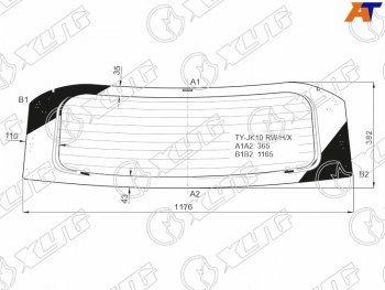 8 299 р. Стекло заднее (Цвет зеленый Обогрев) Toyota Aqua 11-21 XYG TY-JK10 RW/H/X  с доставкой в г. Керчь. Увеличить фотографию 1