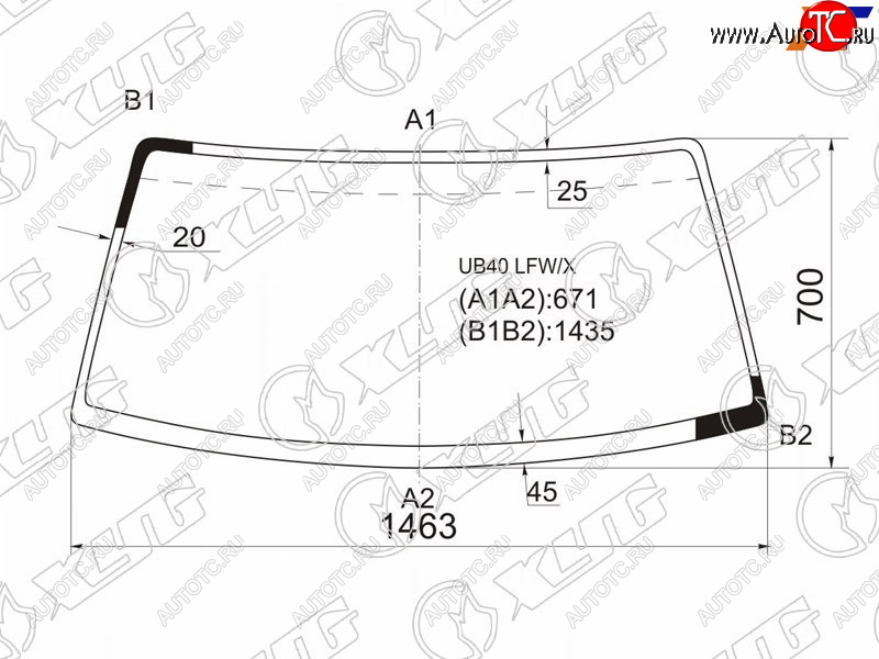 7 999 р. Стекло лобовое Mazda Proceed 90-99 XYG UB40 LFW/X  с доставкой в г. Керчь