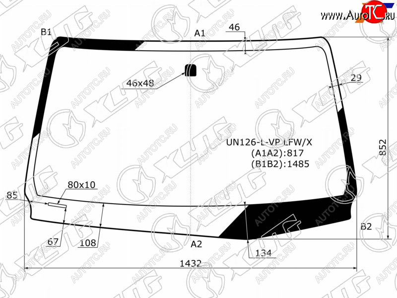 4 999 р. Стекло лобовое Toyota Hilux Pick Up 15-  Fortuner 15- XYG UN126-L-VP LFW/X  с доставкой в г. Керчь