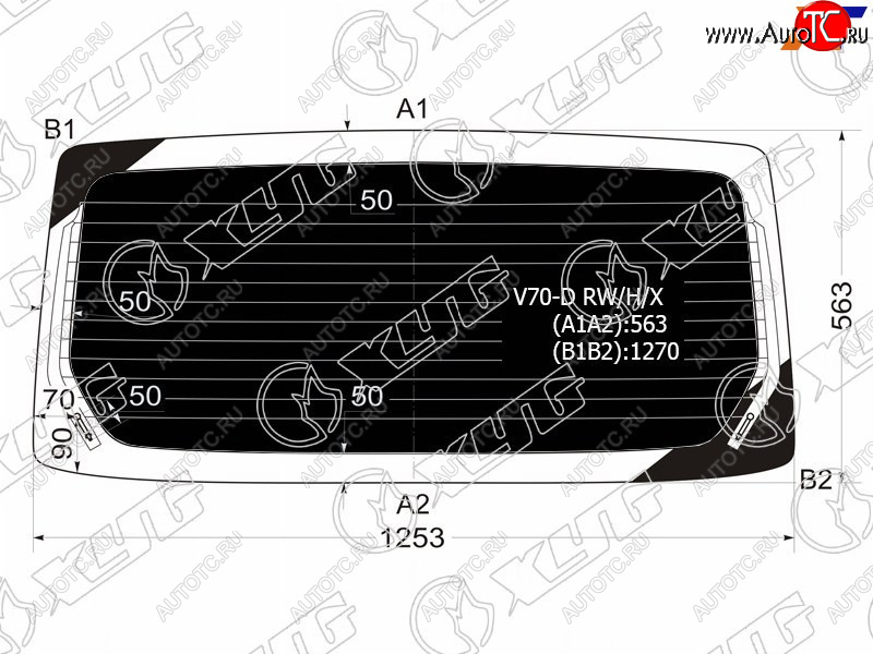 7 699 р. Стекло заднее (Затемненное Обогрев) Mitsubishi Pajero 99-06 XYG V70-D RW/H/X  с доставкой в г. Керчь