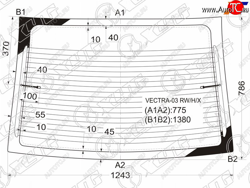 7 999 р. Стекло заднее (Цвет зеленый Обогрев) Opel Vectra 02-08 XYG VECTRA-03 RW/H/X  с доставкой в г. Керчь