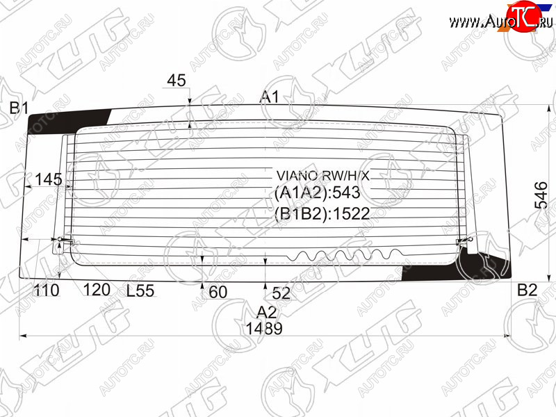8 199 р. Стекло заднее (Цвет зеленый Обогрев) Mercedes-Benz Viano 03-10  Vito 03-10 XYG VIANO RW/H/X  с доставкой в г. Керчь