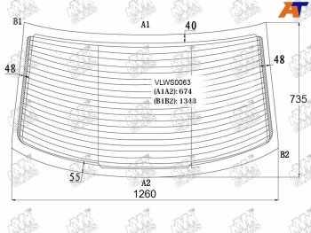 Стекло заднее (Цвет зеленый Обогрев 4D SED) Volkswagen Polo 09-20                                  KMK VLWS0063