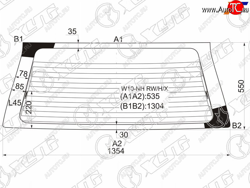 7 249 р. Стекло заднее с обогревом NISSAN AVENIR 5D WGN 90-98                                                 XYG W10-NH RW/H/X  с доставкой в г. Керчь