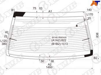 Стекло заднее (Цвет зеленый Обогрев Антенна) Mercedes-Benz S-Class 91-99 XYG W140 RW/H/X