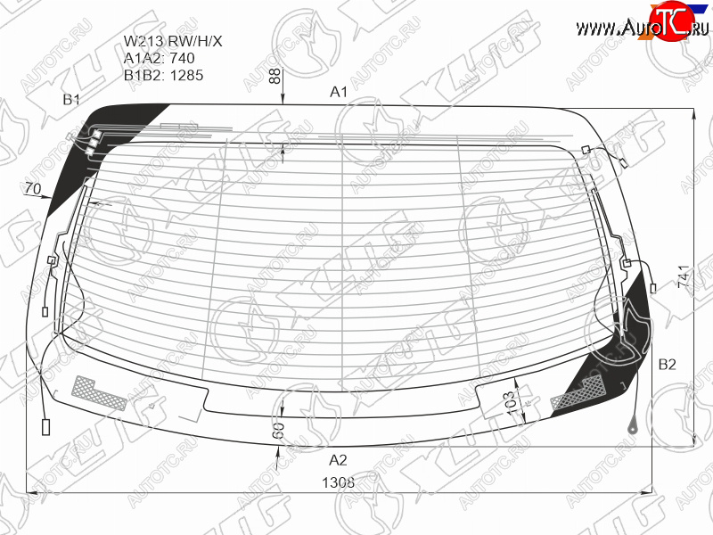 16 349 р. Стекло заднее (Цвет зеленый Обогрев Антенна) Mercedes-Benz E-Class 16-23 XYG W213 RW/H/X  с доставкой в г. Керчь