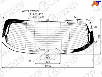Стекло заднее (Цвет зеленый Обогрев Антенна) Mercedes-Benz GLC 14-19 XYG W253 RW/H/X