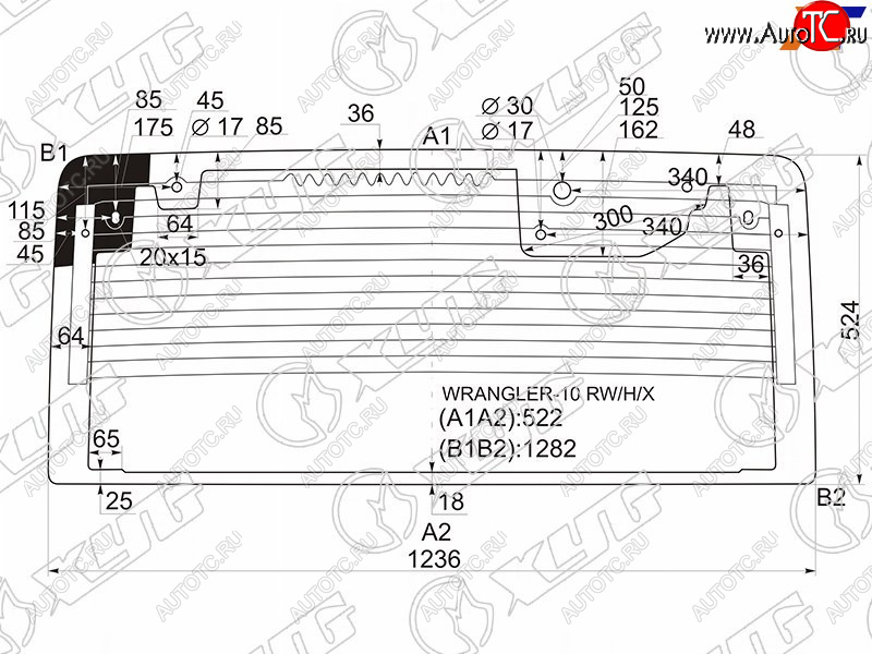 14 999 р. Стекло заднее (Цвет зеленый Обогрев) Jeep Wrangler 10-18 XYG WRANGLER-10 RW/H/X  с доставкой в г. Керчь