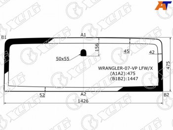 3 399 р. Стекло лобовое Jeep Wrangler 06-18 XYG WRANGLER-07-VP LFW/X  с доставкой в г. Керчь. Увеличить фотографию 1