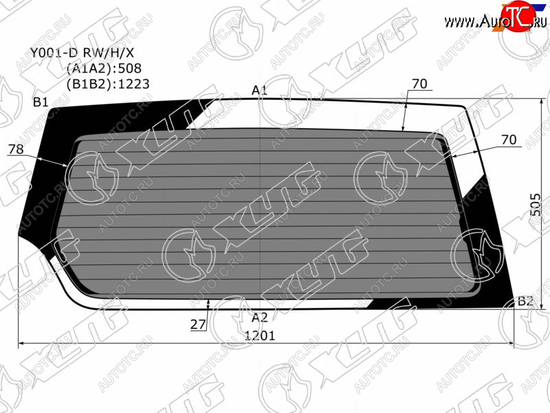 7 199 р. Стекло заднее затемненное с обогревом SUZUKI ESCUDOVITARA 35D 89-97                                XYG Y001-D RW/H/X  с доставкой в г. Керчь